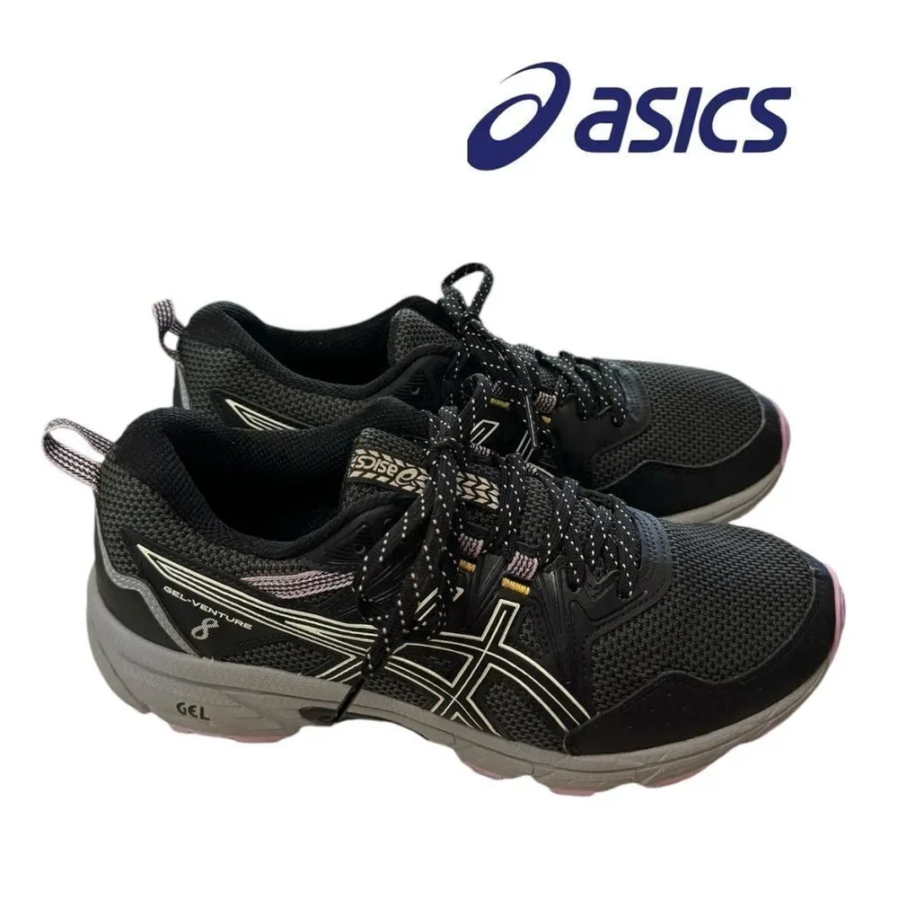 ASICS Women's Gel-Venture 8 Black Running Shoes Sneakers 8